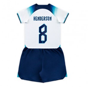 Anglie Jordan Henderson #8 Dětské Domácí dres komplet MS 2022 Krátký Rukáv (+ trenýrky)
